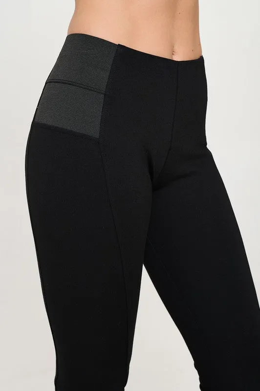 Ponte Flare Pants with Side Elastic