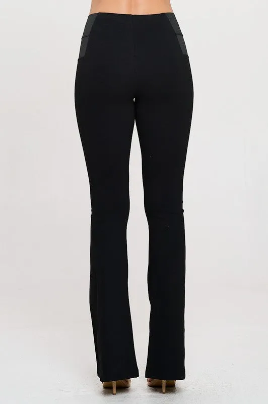 Ponte Flare Pants with Side Elastic