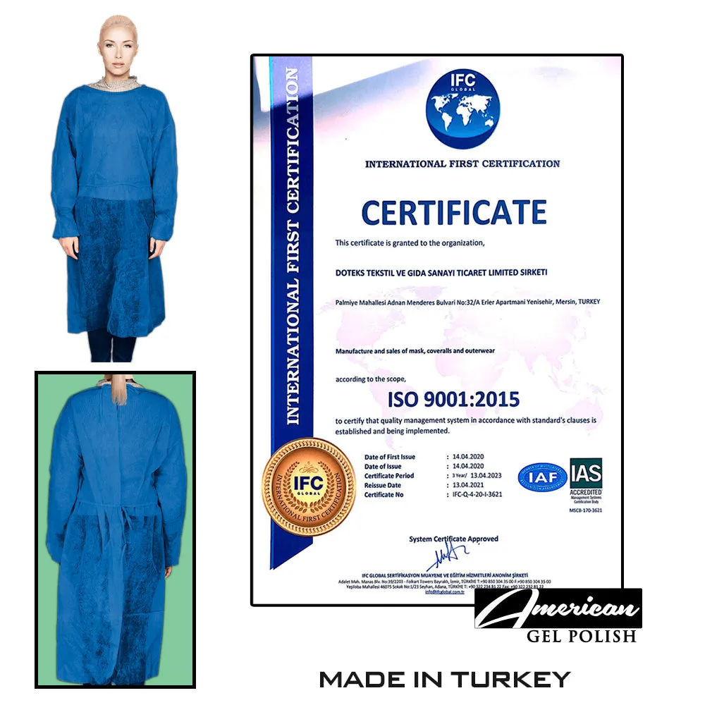 Protective Jacket for Nail Technician Nonwoven (Long-sleeve) - lab coat fabric