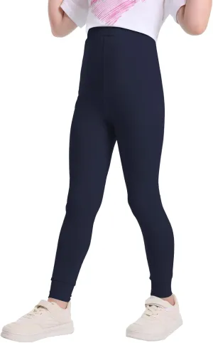 QBK 3T 4T 5T to 12Y Girls' Leggings Cotton Footless Tights Soft and Stretchy
