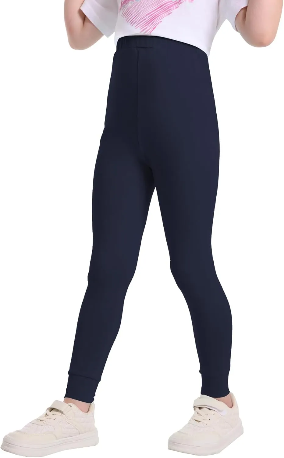 QBK 3T 4T 5T to 12Y Girls' Leggings Cotton Footless Tights Soft and Stretchy