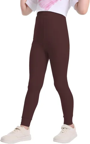 QBK 3T 4T 5T to 12Y Girls' Leggings Cotton Footless Tights Soft and Stretchy