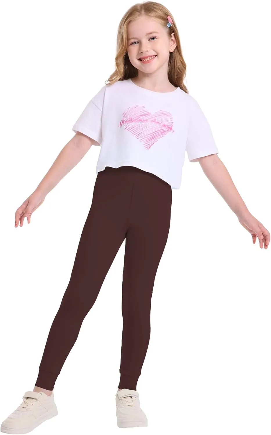QBK 3T 4T 5T to 12Y Girls' Leggings Cotton Footless Tights Soft and Stretchy