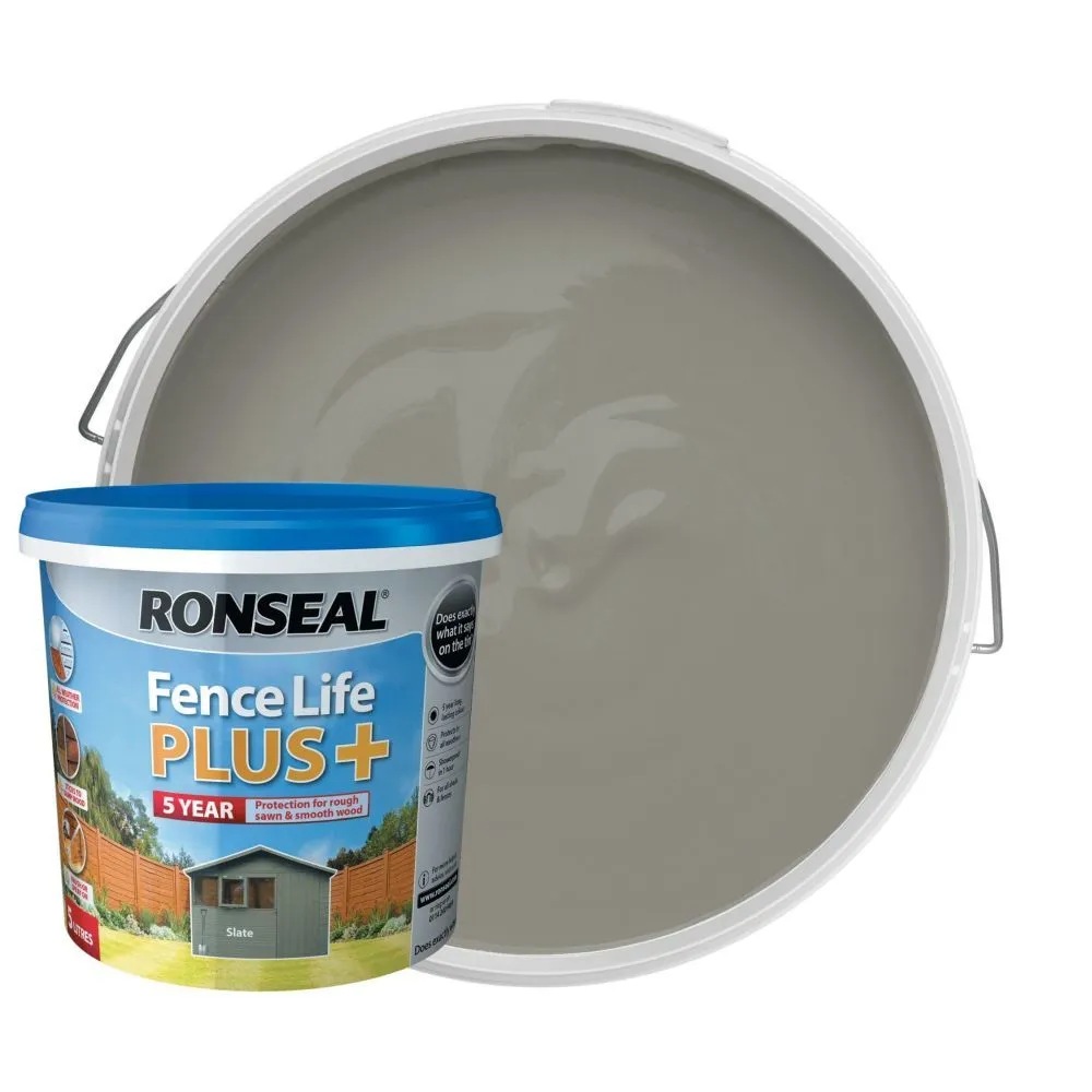 Ronseal 5 Litre Slate Grey Fence Life Plus Paint