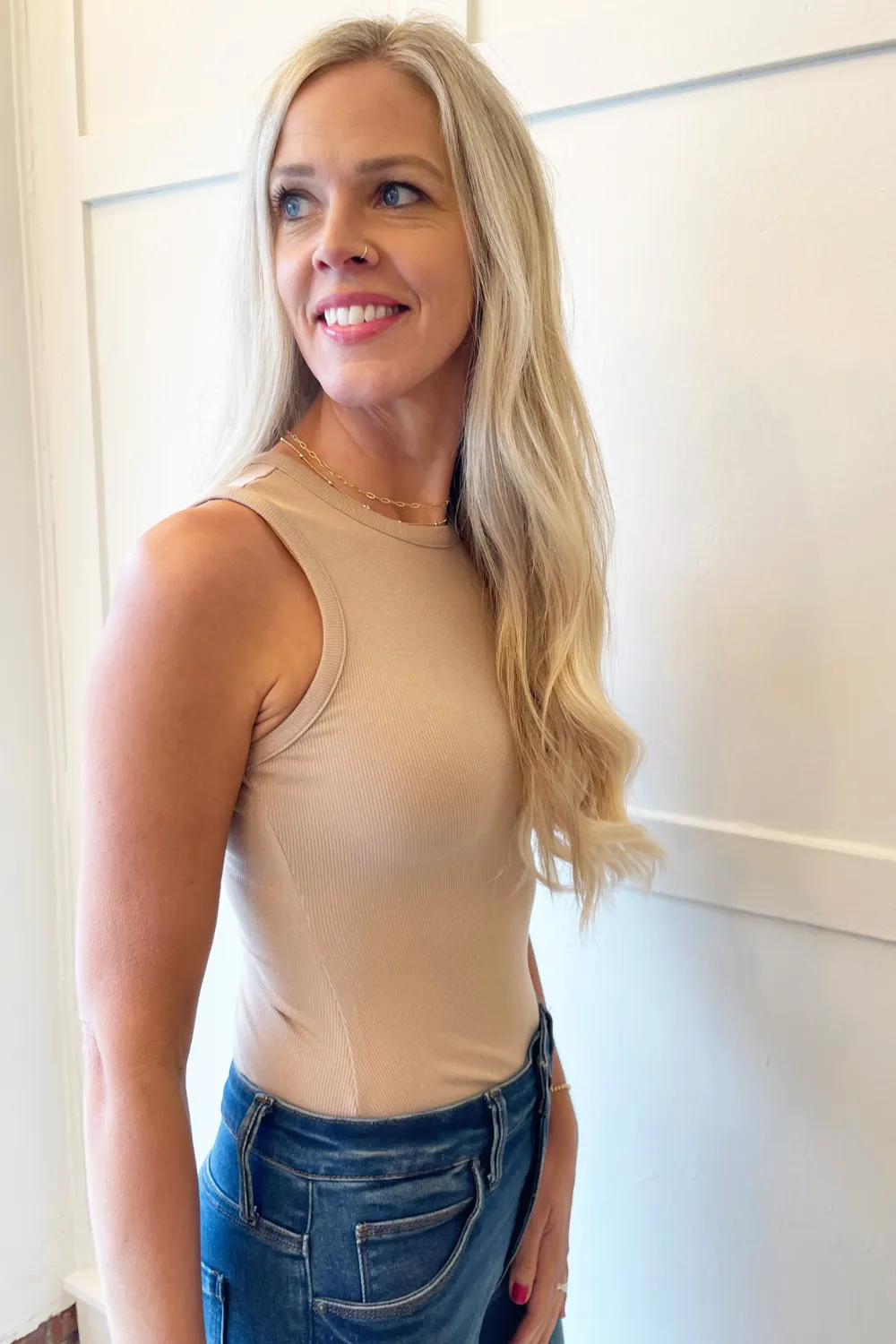 Round Neck Sleeveless Bodysuit