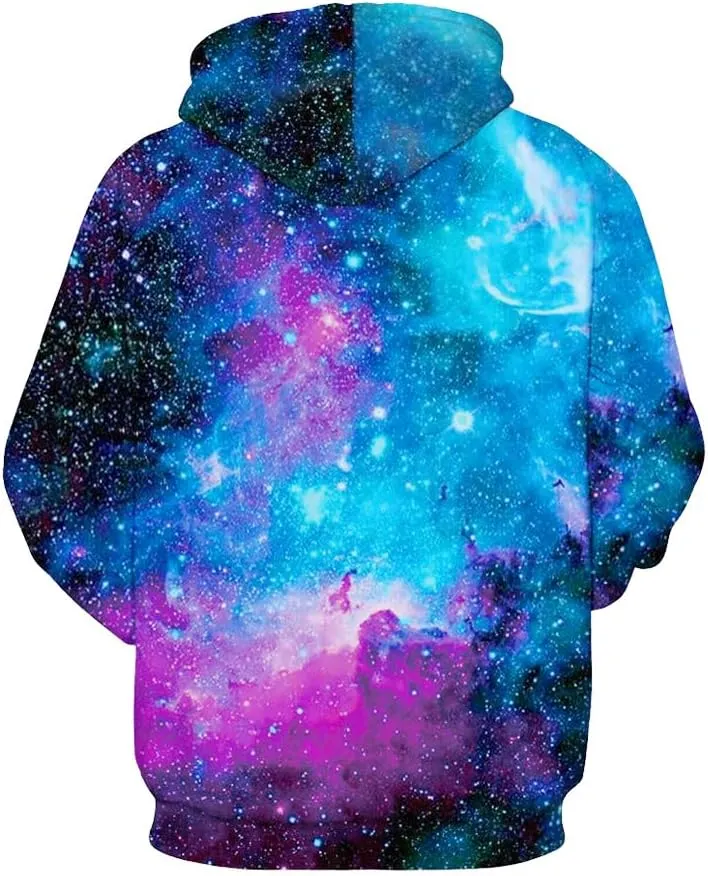 sanatty Unisex Hoodies 3D Print Galaxy Pullover Hooded Sweatshirt Hoodies with Big Pockets for Teen Men, Teen Boy, Women