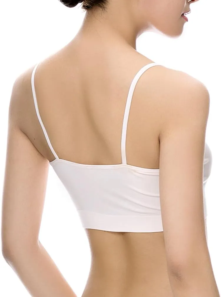 Simple Durable Mini Camisole Cropp Tank Tops for Women, Comfy Soft Stretch Seamless Basic Cami