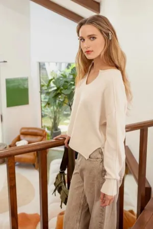 Soft Slit Front Sweater