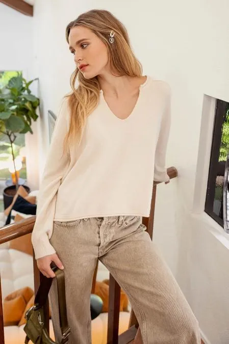 Soft Slit Front Sweater