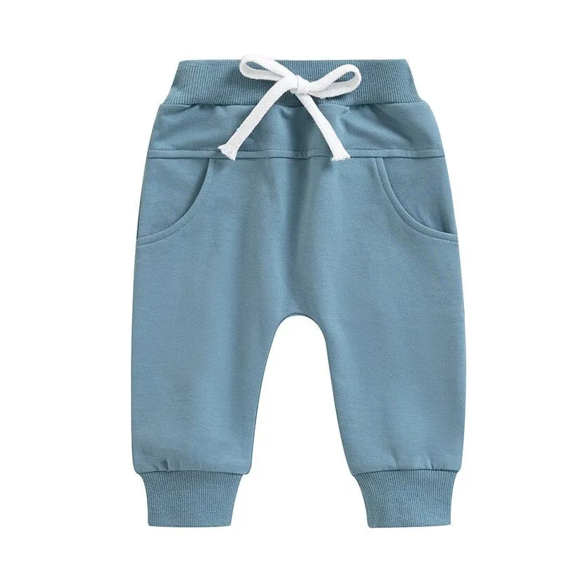 Solid Pockets Baby Pants