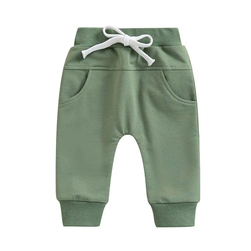 Solid Pockets Baby Pants