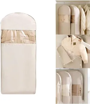 Space Saving Hanging Garment Bag with Self Compression Zipper, Hanging Garment Bag, Dust Cover Clothes Bags for Down Coat, 2025 New Space Saving Hanging Garment Bag, Travel Bags with Hanger