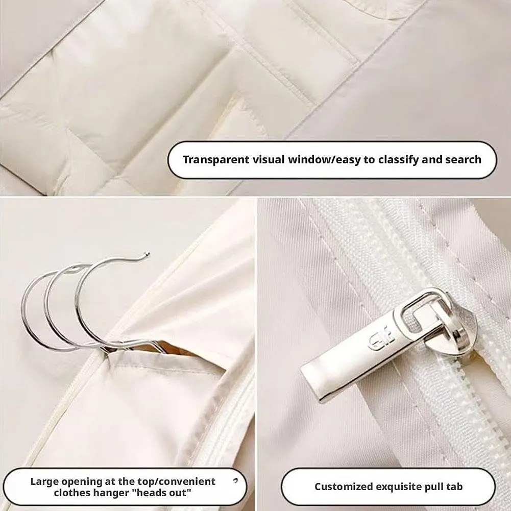 Space Saving Hanging Garment Bag with Self Compression Zipper,2025 New Space Saver Closet Organizers,Dust Cover Clothes Bags for Down Coat, for Closet Storage Home Use