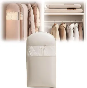 Space Saving Hanging Garment Bag with Self Compression Zipper,2025 New Space Saver Closet Organizers,Dust Cover Clothes Bags for Down Coat, for Closet Storage Home Use