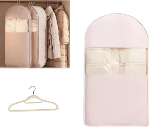 Space Saving Hanging Garment Bag with Self Compression Zipper,Dust Cover Clothes Bags for Down Coat,Space Saver Closet Organizers, Suit Bags for Closet Storage