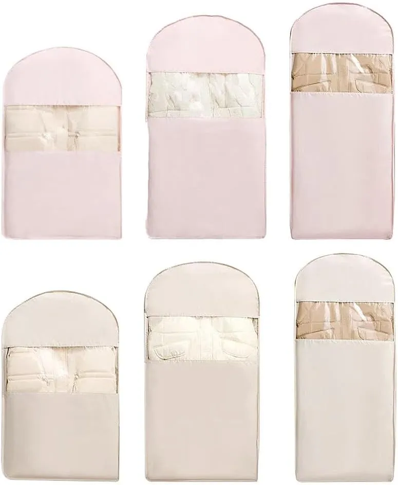 Space Saving Hanging Garment Bag with Self Compression Zipper,Dust Cover Clothes Bags for Down Coat,Space Saver Closet Organizers, Suit Bags for Closet Storage