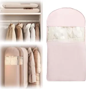 Space Saving Hanging Garment Bag with Self Compression Zipper,Space Saver Closet Organizers, Down Jacket Compressed Dust Cover Wardrobe Clothes Dust Bag