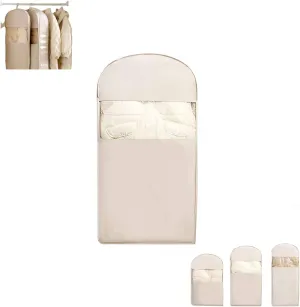 Space Saving Hanging Garment Bag with Self Compression Zipper,Ultra Space Saving Self Compression Organizer Storage Bags,Space Saver Closet Organizers,Dust Cover Clothes Bags for Down Coat