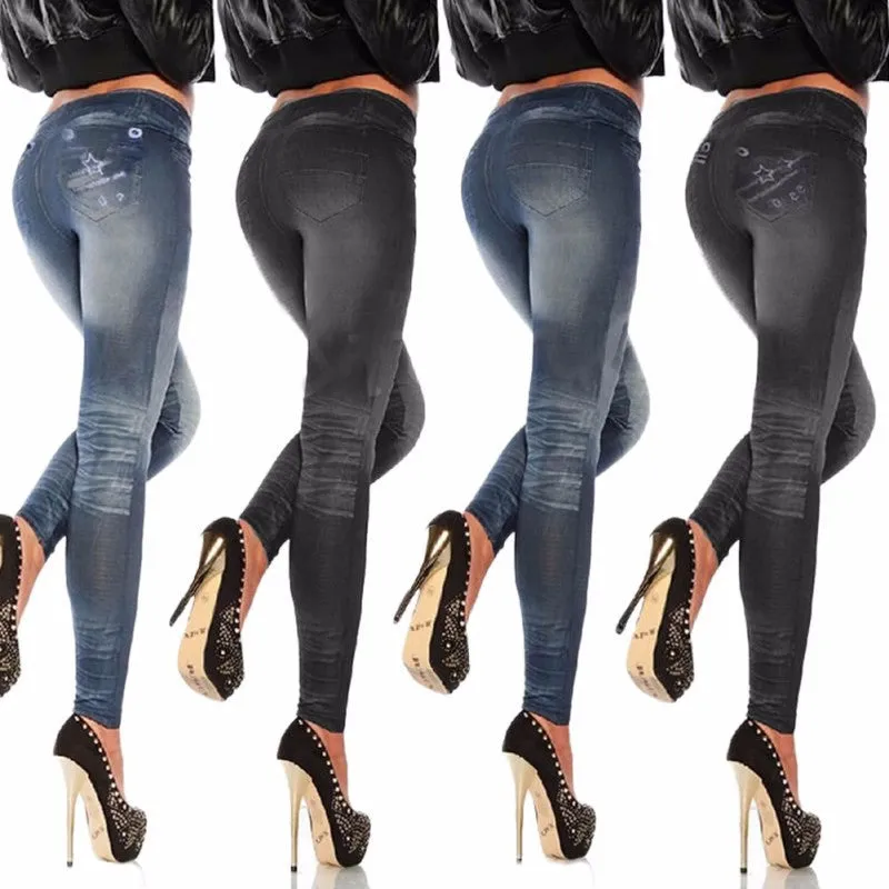 Stretchy Slim Leggings Fashion Skinny Butterfly/Stars Pants Denim