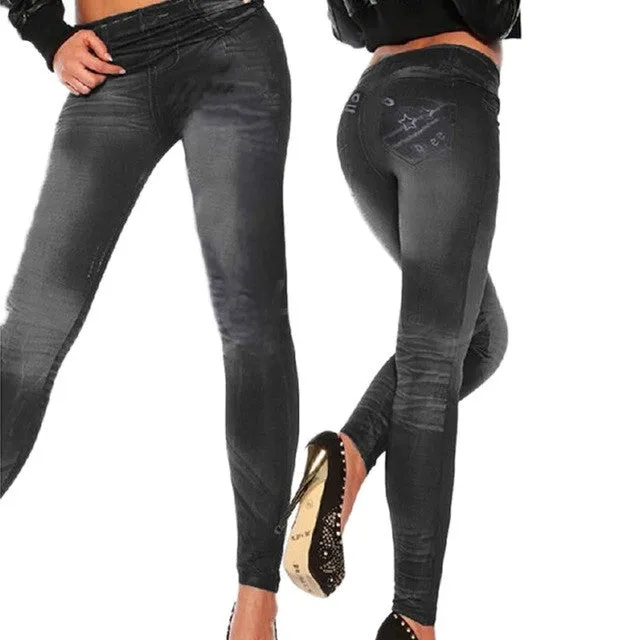 Stretchy Slim Leggings Fashion Skinny Butterfly/Stars Pants Denim