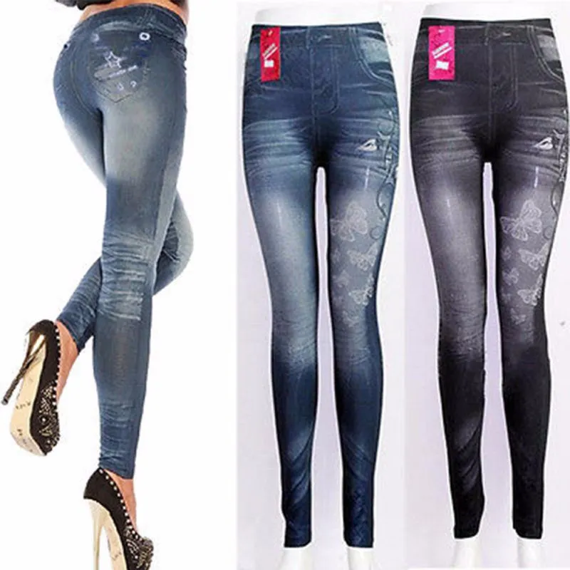 Stretchy Slim Leggings Fashion Skinny Butterfly/Stars Pants Denim