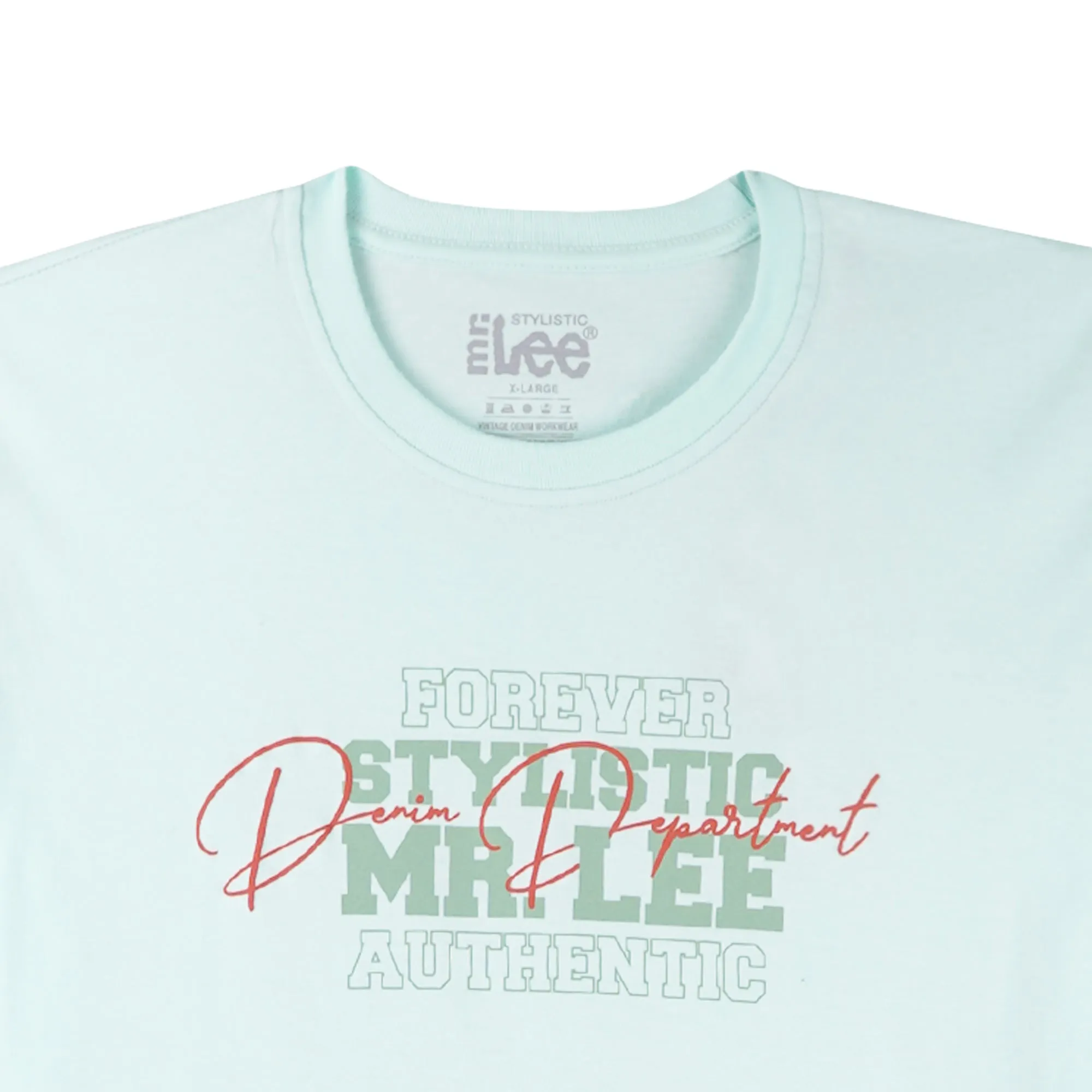 Stylistic Mr. Lee Men's Basic Tees Semi body Fit 171202-U (Sky Light)