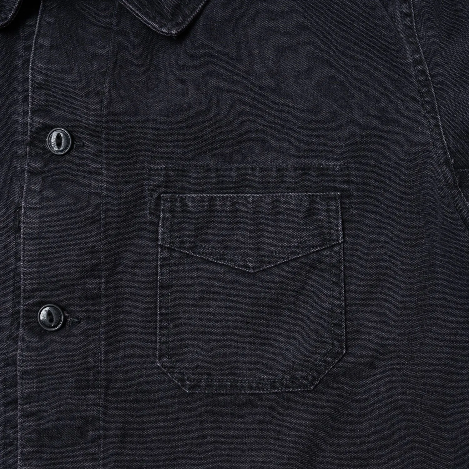 SUGARCANE COTTON DUCK WORK JACKET - WASHED BLACK