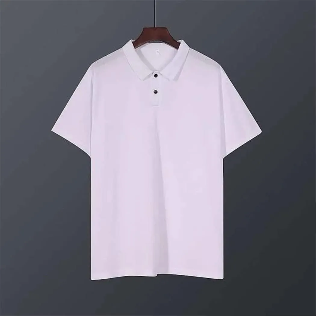 Summer Men Hole Breathable Polo Shirt Short Sleeve Large Size Quick Dry Stretch Tees Turn Down Collar Tops