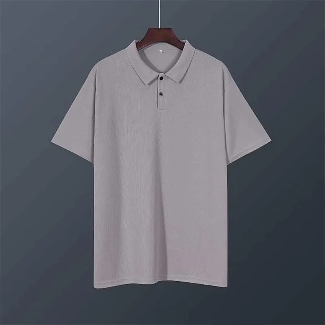Summer Men Hole Breathable Polo Shirt Short Sleeve Large Size Quick Dry Stretch Tees Turn Down Collar Tops