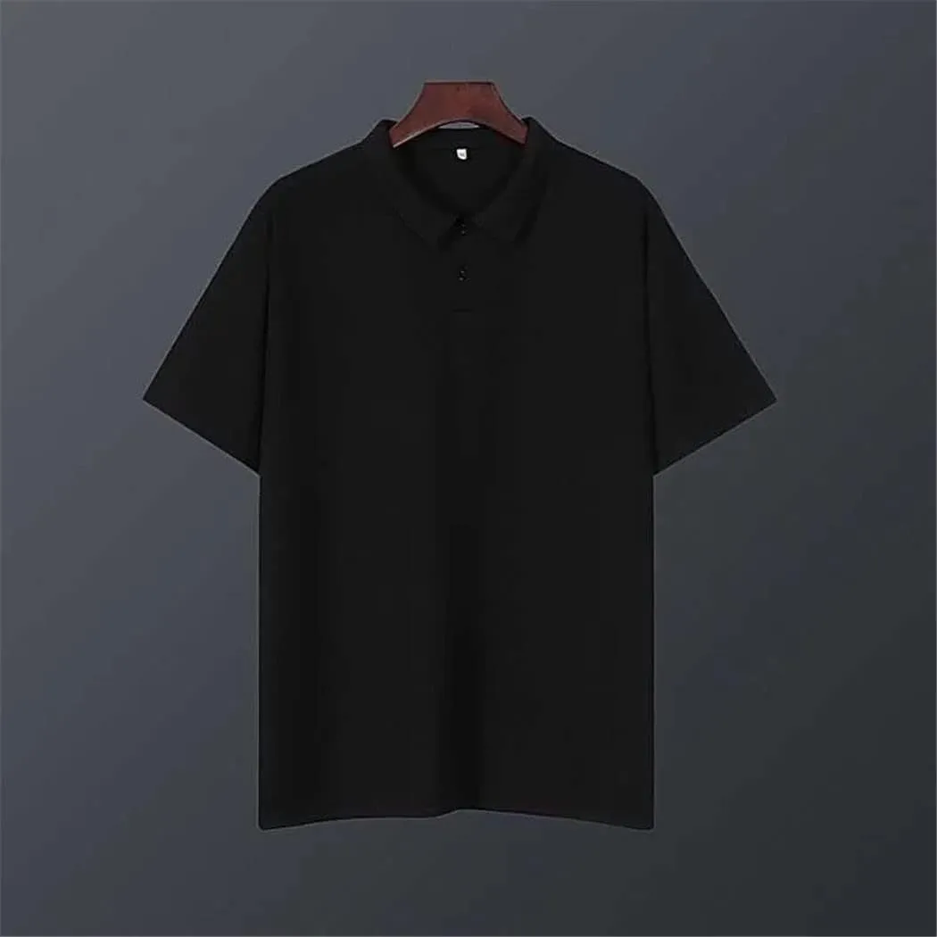 Summer Men Hole Breathable Polo Shirt Short Sleeve Large Size Quick Dry Stretch Tees Turn Down Collar Tops