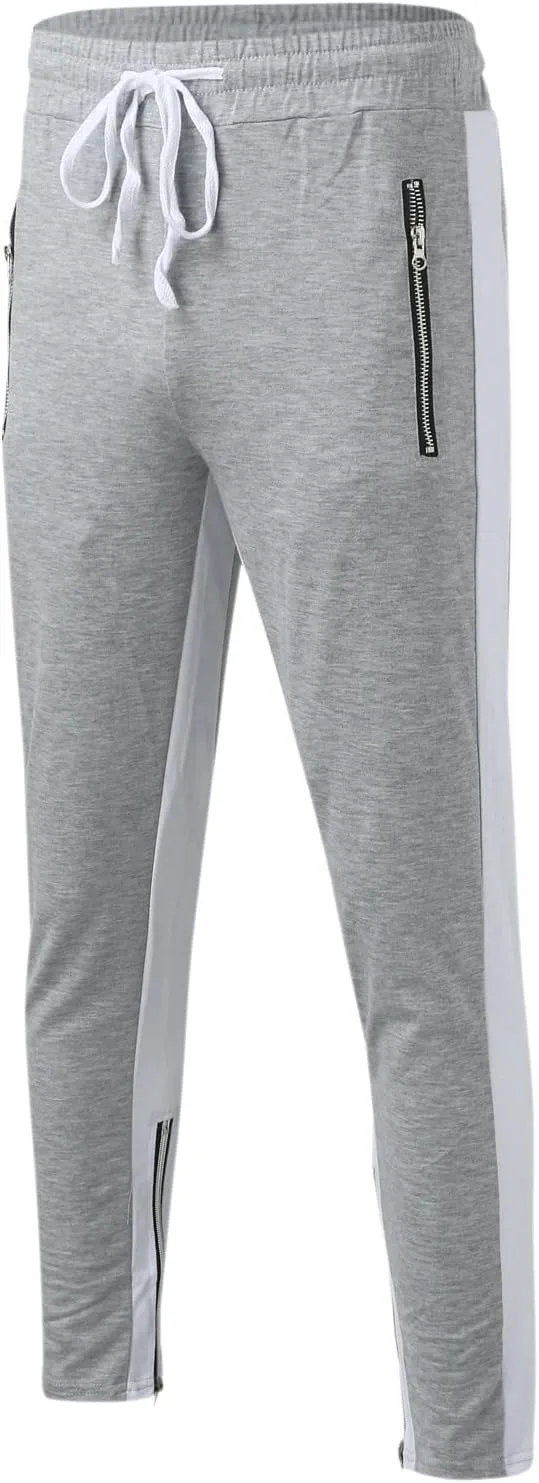 Sweatpants for Men with Pockets Pants Zipper Pockets Athletic Jogger Fitness Workout Gym Sweatpants Men's Cargo Pants