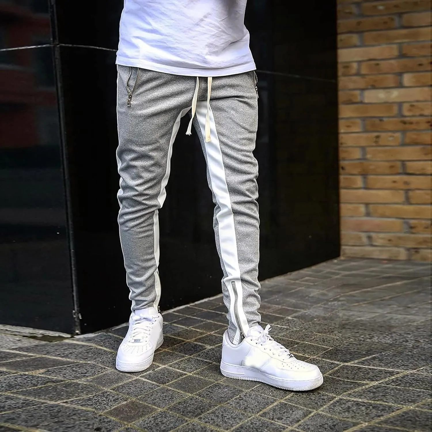 Sweatpants for Men with Pockets Pants Zipper Pockets Athletic Jogger Fitness Workout Gym Sweatpants Men's Cargo Pants