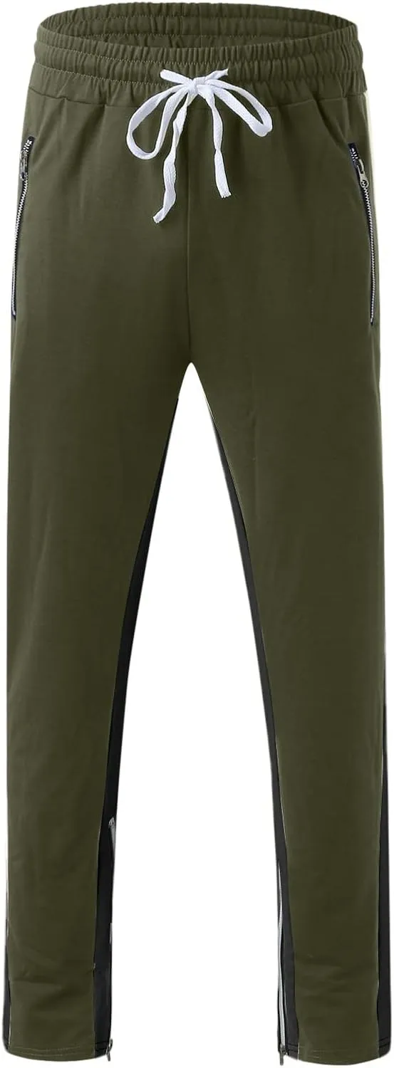 Sweatpants for Men with Pockets Pants Zipper Pockets Athletic Jogger Fitness Workout Gym Sweatpants Men's Cargo Pants