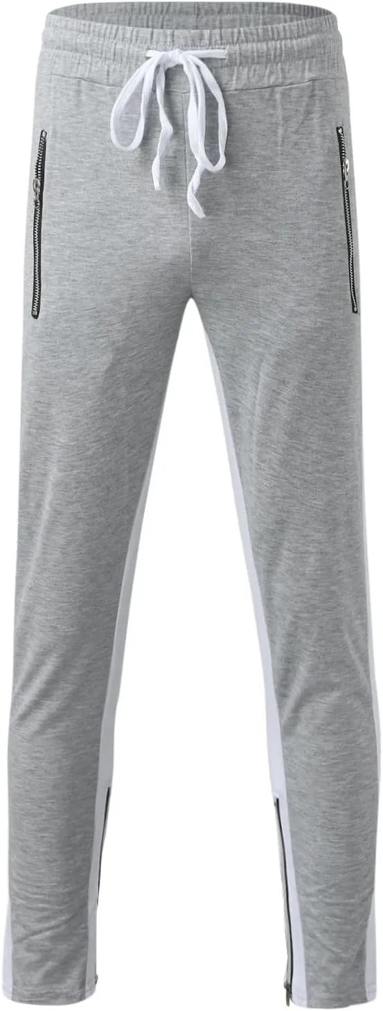 Sweatpants for Men with Pockets Pants Zipper Pockets Athletic Jogger Fitness Workout Gym Sweatpants Men's Cargo Pants
