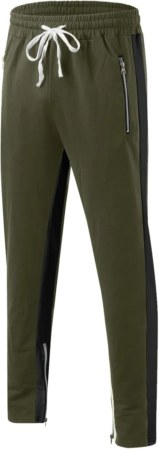 Sweatpants for Men with Pockets Pants Zipper Pockets Athletic Jogger Fitness Workout Gym Sweatpants Men's Cargo Pants