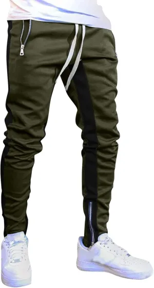Sweatpants for Men with Pockets Pants Zipper Pockets Athletic Jogger Fitness Workout Gym Sweatpants Men's Cargo Pants