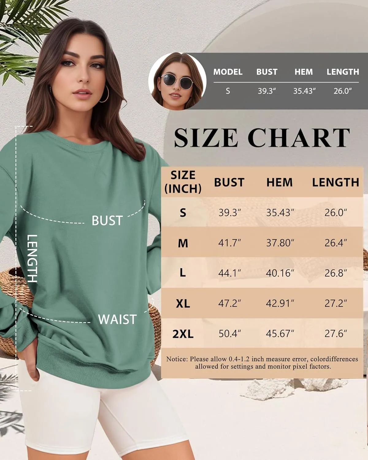 Sweatshirts for Women, Crewneck Casual Sweatshirts Woman Loose Fit Long Sleeve Pullover Tops Cute Soft Shirt