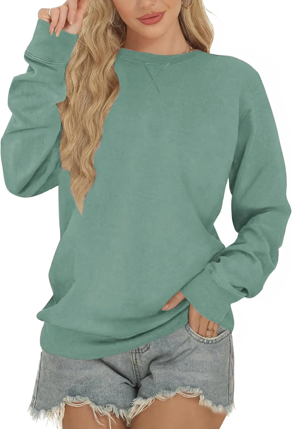 Sweatshirts for Women, Crewneck Casual Sweatshirts Woman Loose Fit Long Sleeve Pullover Tops Cute Soft Shirt
