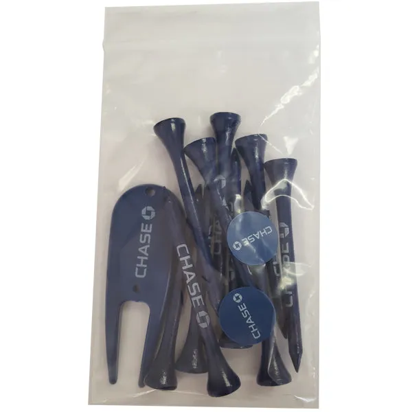 Tee Pack with 10 Tall Tees, 2 Ball Markers, & Divot Tool