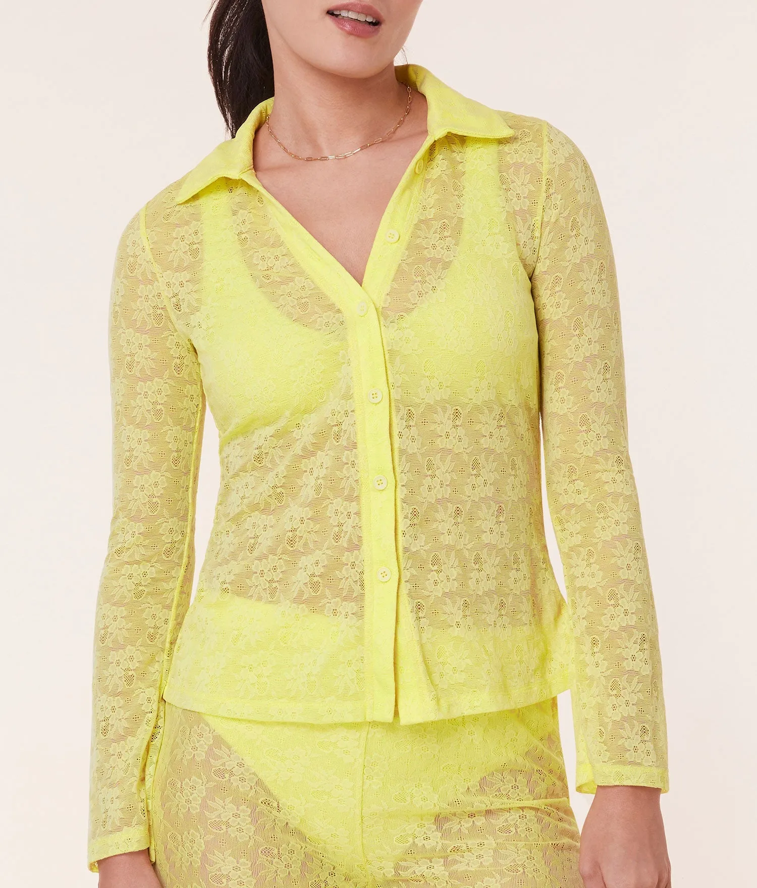 The Suva Top - Floral Lace - Limeade