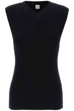 Toteme sleeveless top in terry 242 WRT2210 YA0043 BLACK