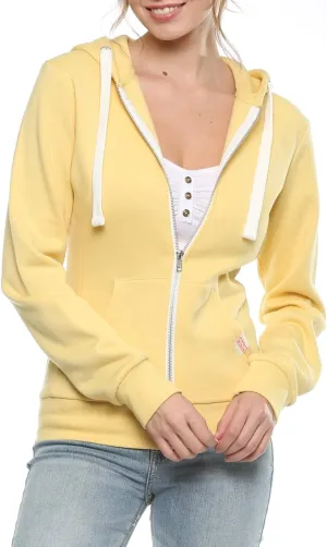 Urban Look Womens Active Long Sleeve Fleece Zip Up Hoodie with Plus Size