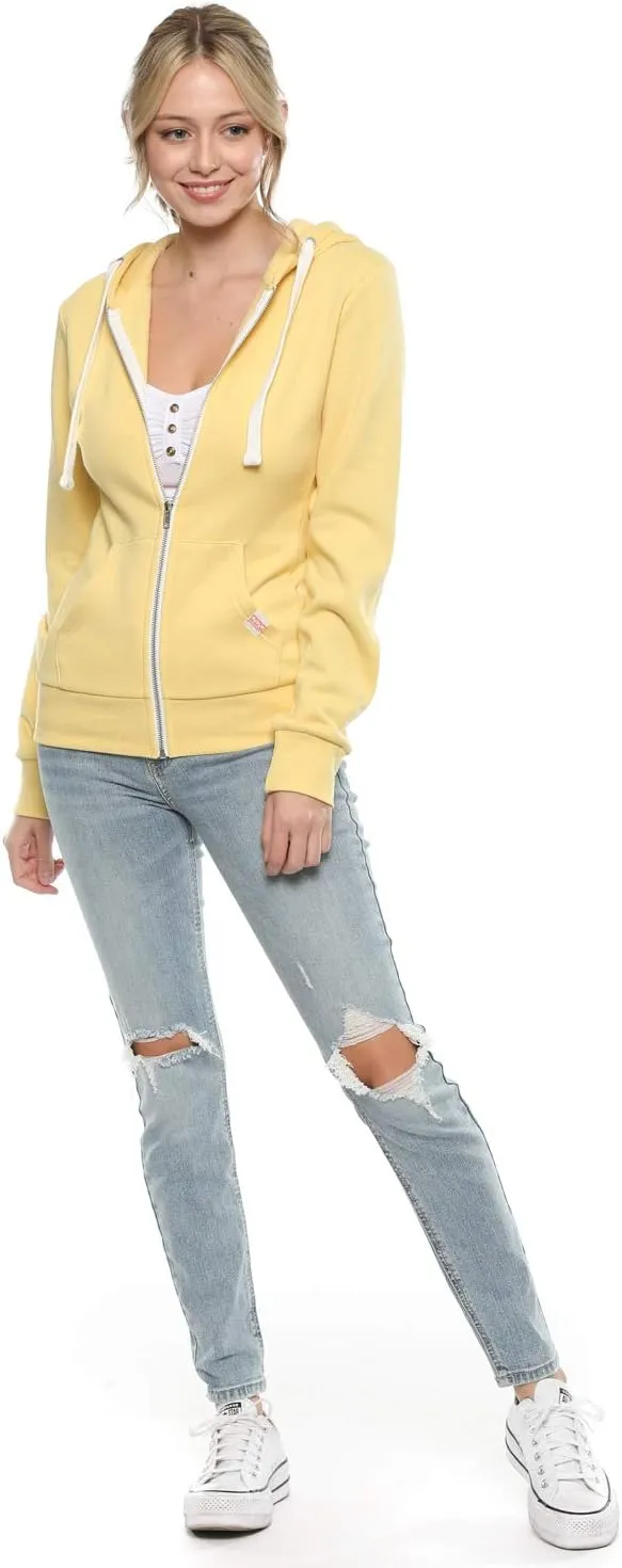 Urban Look Womens Active Long Sleeve Fleece Zip Up Hoodie with Plus Size