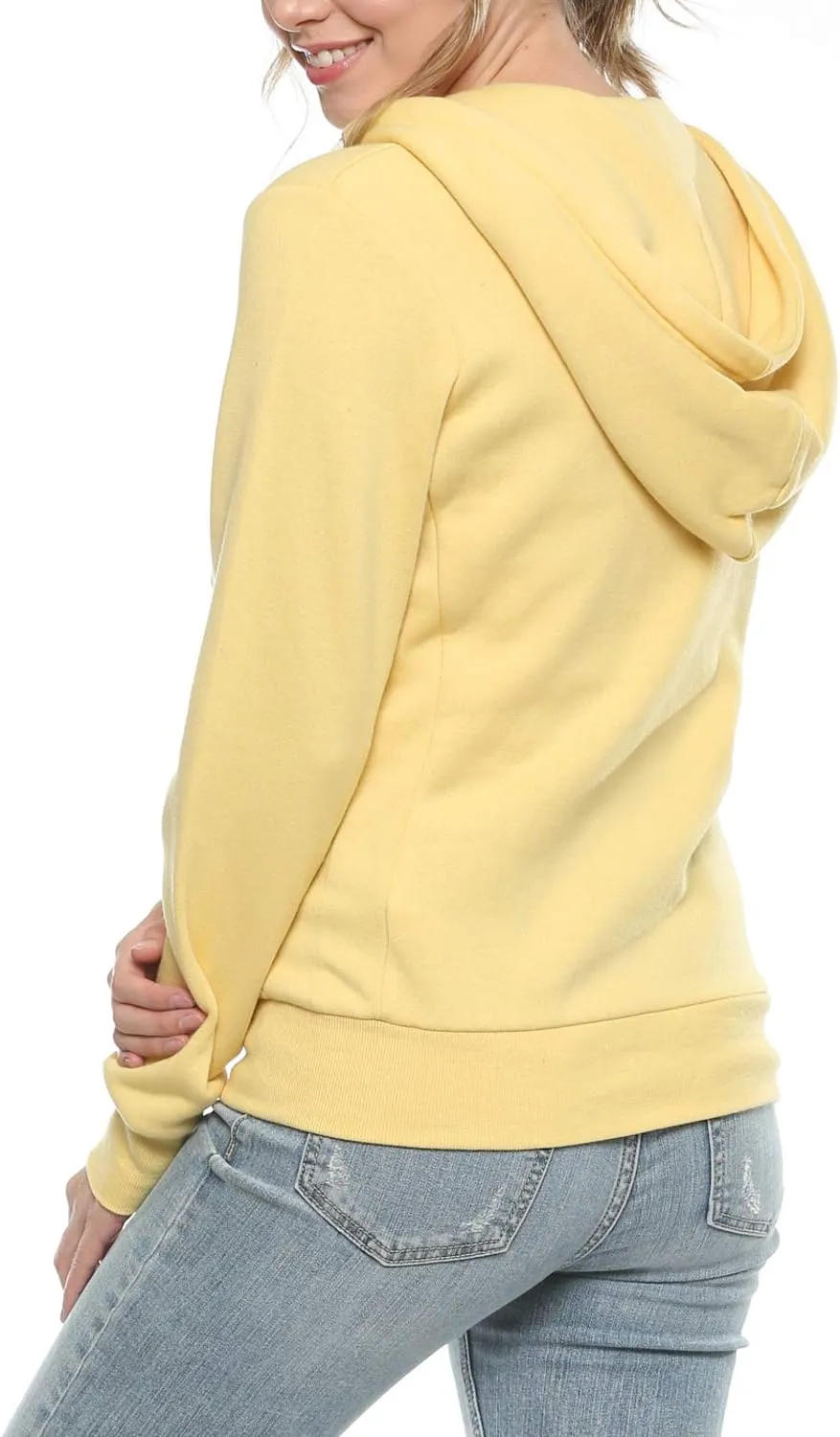 Urban Look Womens Active Long Sleeve Fleece Zip Up Hoodie with Plus Size