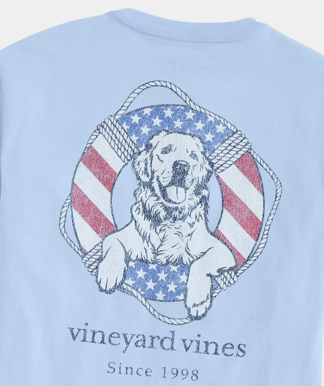 vineyard vines Men's USA Dog Life Ring Short-Sleeve Pocket Tee