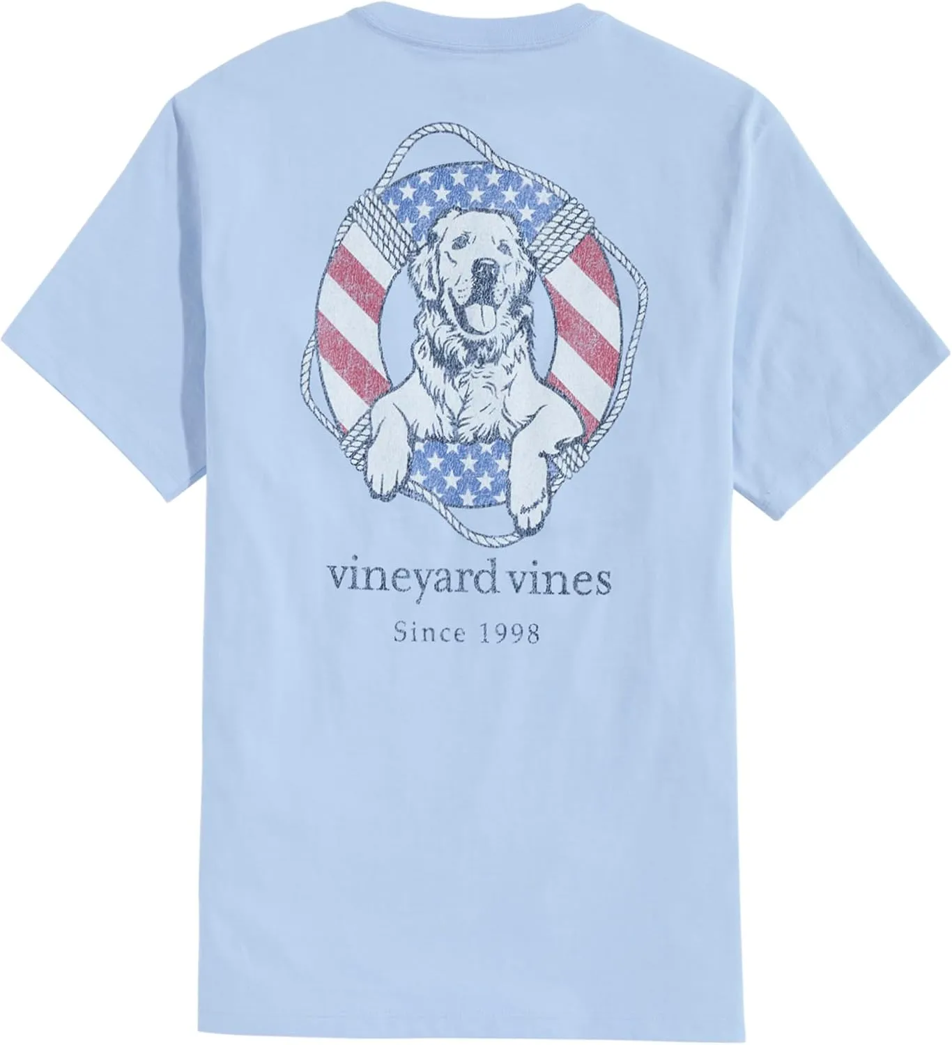 vineyard vines Men's USA Dog Life Ring Short-Sleeve Pocket Tee