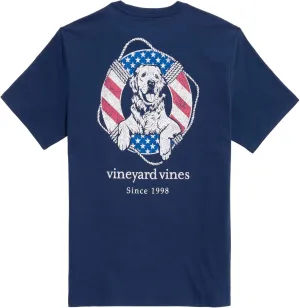 vineyard vines Men's USA Dog Life Ring Short-Sleeve Pocket Tee