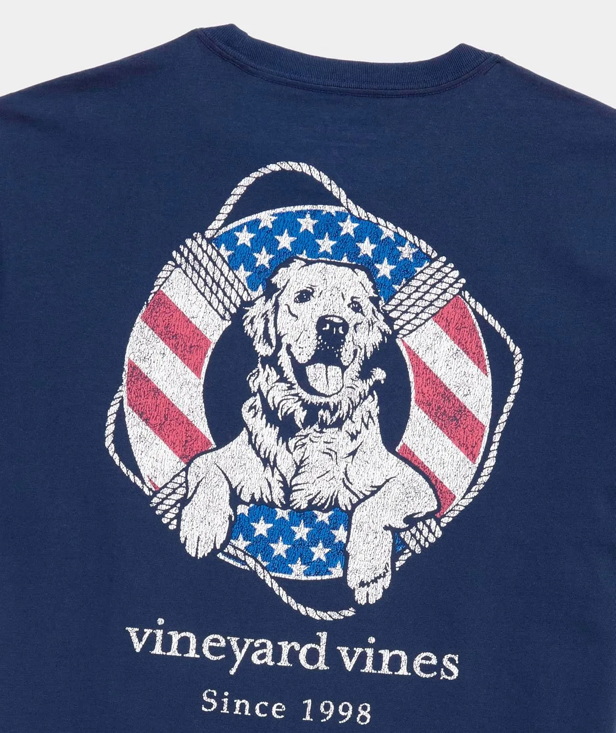 vineyard vines Men's USA Dog Life Ring Short-Sleeve Pocket Tee