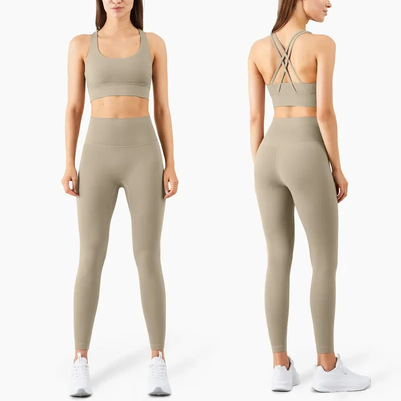 Women's Full-Length Fitness Leggings and Sports Bra - 17 Colors, Comfortable Running and Yoga Pants