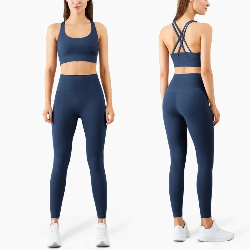 Women's Full-Length Fitness Leggings and Sports Bra - 17 Colors, Comfortable Running and Yoga Pants